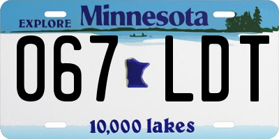 MN license plate 067LDT