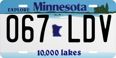 MN license plate 067LDV