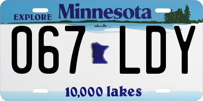 MN license plate 067LDY