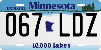 MN license plate 067LDZ