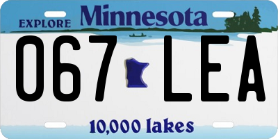 MN license plate 067LEA