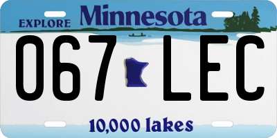 MN license plate 067LEC