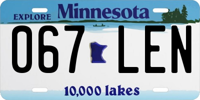 MN license plate 067LEN