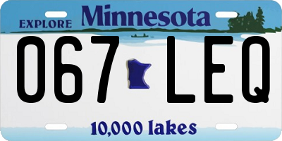 MN license plate 067LEQ