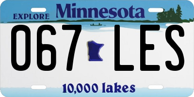 MN license plate 067LES
