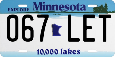 MN license plate 067LET