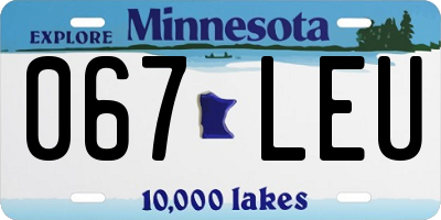 MN license plate 067LEU