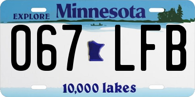 MN license plate 067LFB