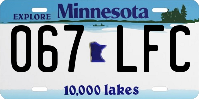 MN license plate 067LFC