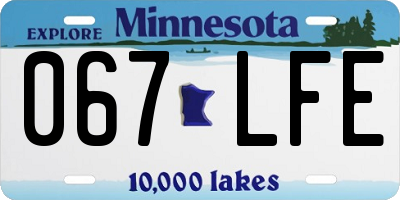 MN license plate 067LFE