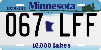 MN license plate 067LFF