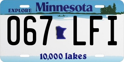 MN license plate 067LFI