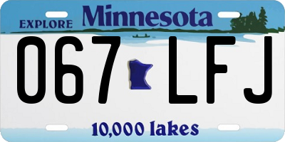 MN license plate 067LFJ