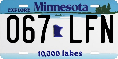 MN license plate 067LFN