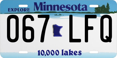 MN license plate 067LFQ