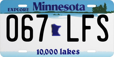 MN license plate 067LFS