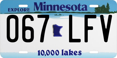 MN license plate 067LFV