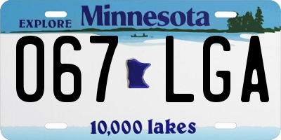 MN license plate 067LGA