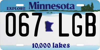MN license plate 067LGB