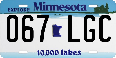 MN license plate 067LGC