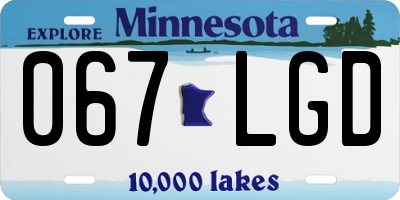 MN license plate 067LGD