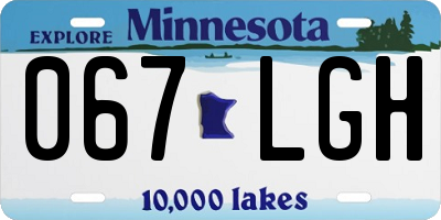 MN license plate 067LGH