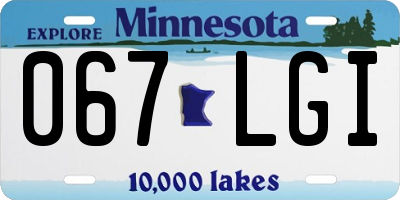 MN license plate 067LGI