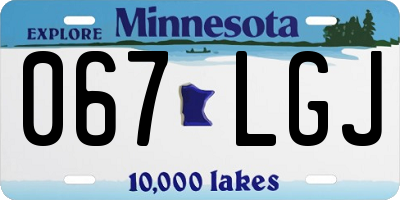 MN license plate 067LGJ