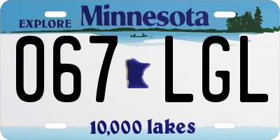 MN license plate 067LGL