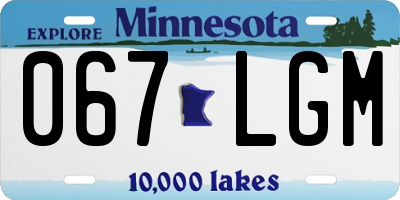 MN license plate 067LGM