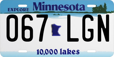 MN license plate 067LGN