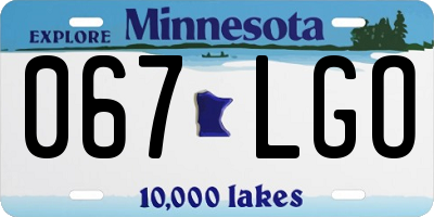 MN license plate 067LGO
