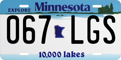 MN license plate 067LGS