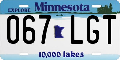 MN license plate 067LGT