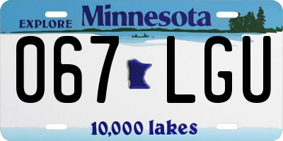 MN license plate 067LGU