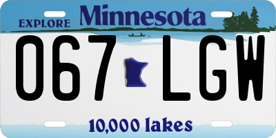 MN license plate 067LGW