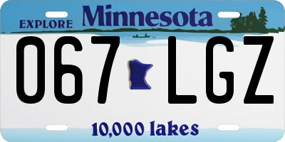 MN license plate 067LGZ