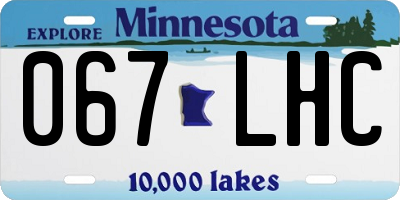 MN license plate 067LHC