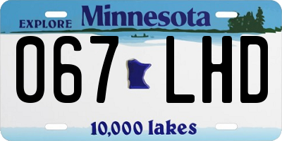 MN license plate 067LHD