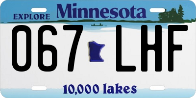 MN license plate 067LHF