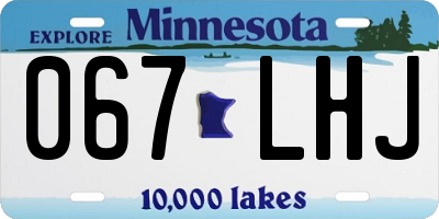 MN license plate 067LHJ