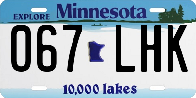 MN license plate 067LHK