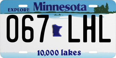 MN license plate 067LHL