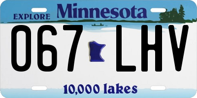 MN license plate 067LHV