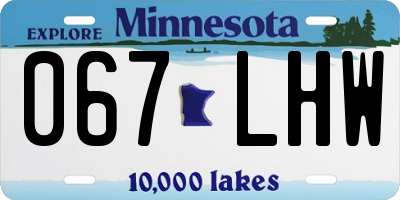 MN license plate 067LHW