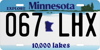 MN license plate 067LHX