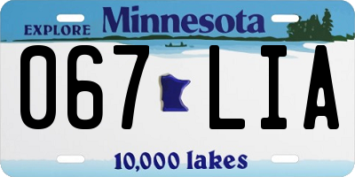 MN license plate 067LIA