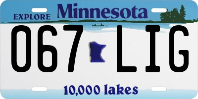 MN license plate 067LIG