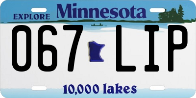 MN license plate 067LIP