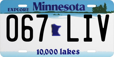 MN license plate 067LIV